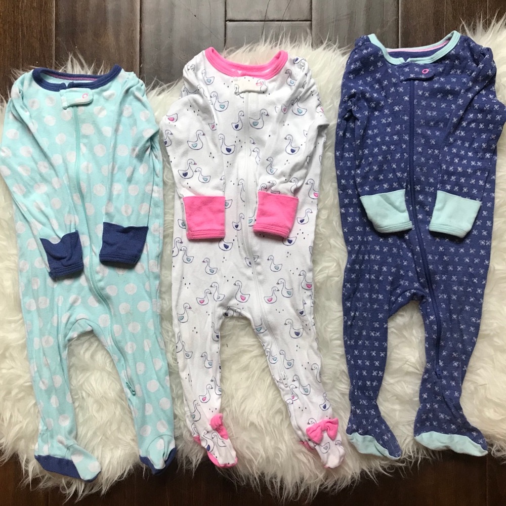 Cloud Island baby girl zipper pajamas